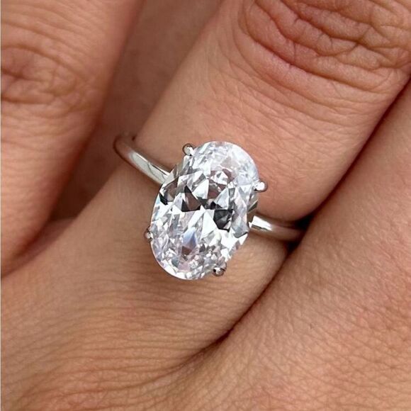 Sterling Silver Diamond Solataire Ring 7 - Picture 2 of 7